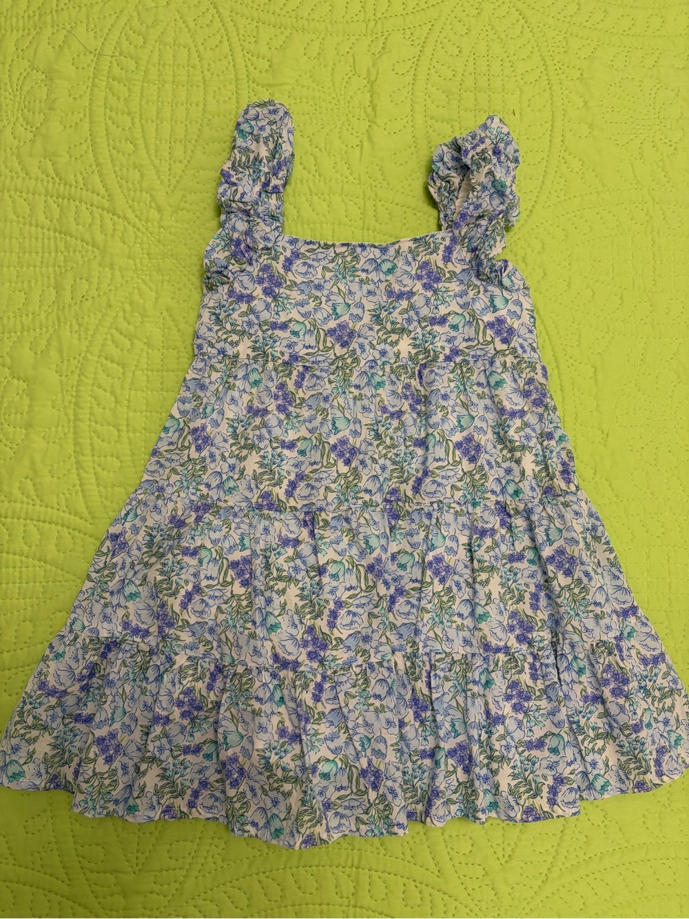 Janie and Jack White Dress with Purple Floral Print
